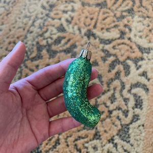Glitter pickle Christmas ornament